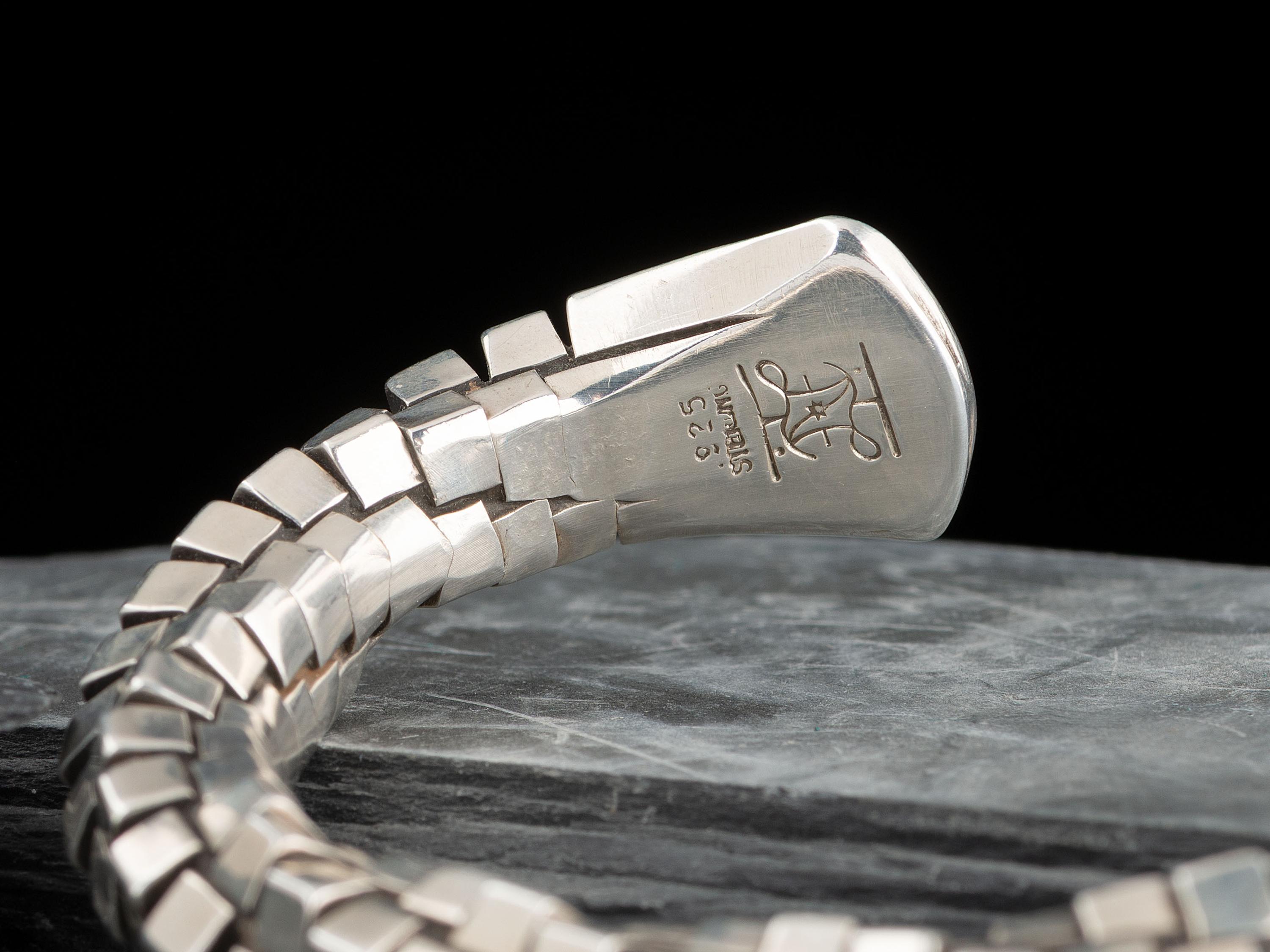 Sterling Silver Pixelated Twisted Cuff Bracelet