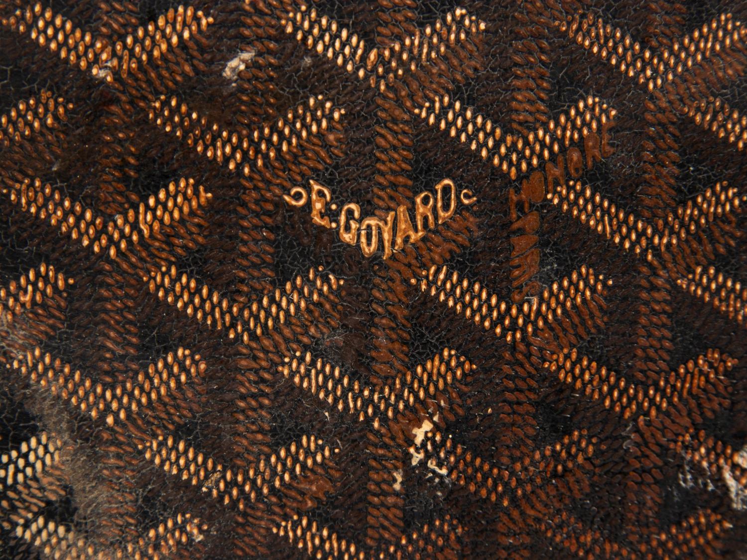 GOYARD, ANTIQUE GOYARDINE STEAMER TRUNK