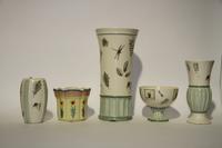 A Group of Five Haeger Pottery Table Articles Height of tallest 18 1/4 inches.
