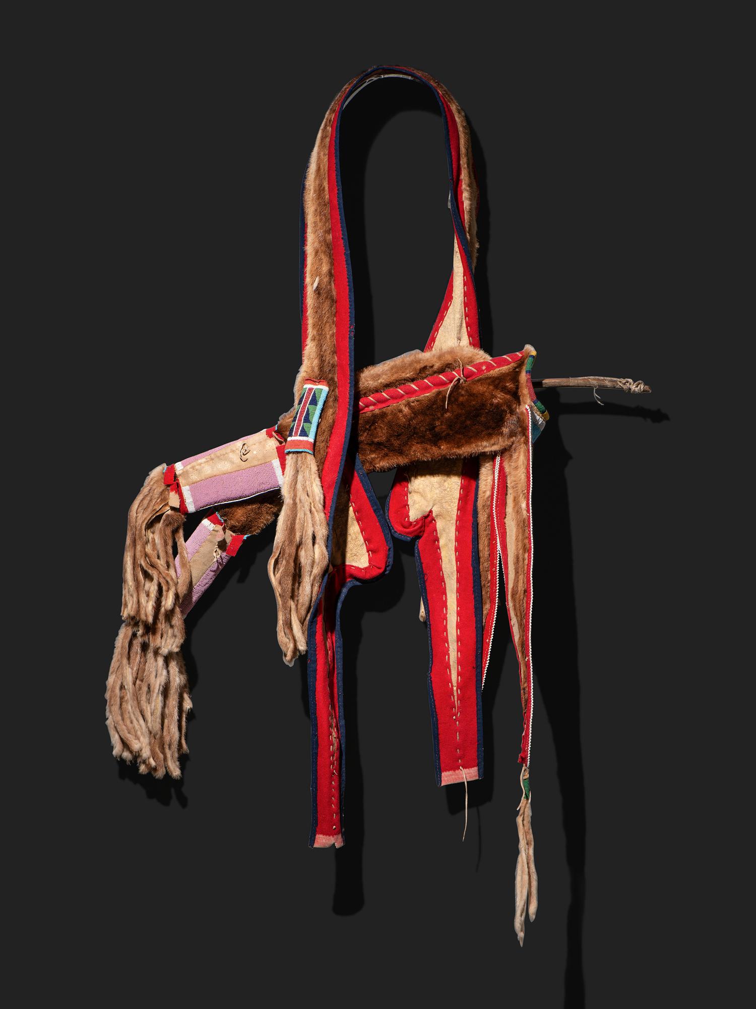 Nez Perce Beaded Otter Bowcase and Quiver, with Bow