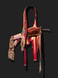 Nez Perce Beaded Otter Bowcase and Quiver, with Bow