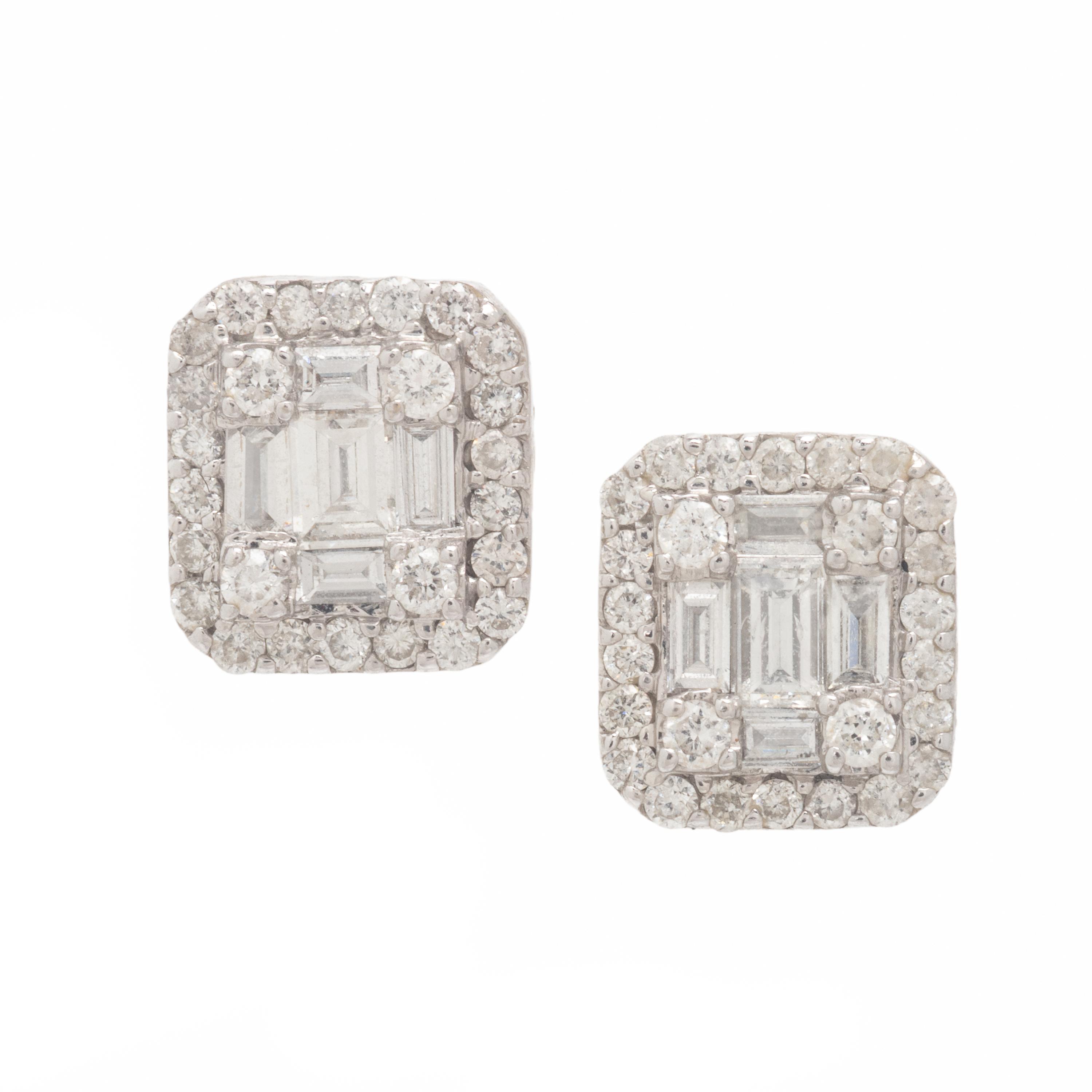 Diamond and White Gold Earrings