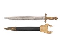 [MILITARIA]. US Model 1832 artillery sword with scabbard. Manufactured by N.P. Ames, Springfield, MA.