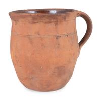 Four Redware Jars with Interior Glaze