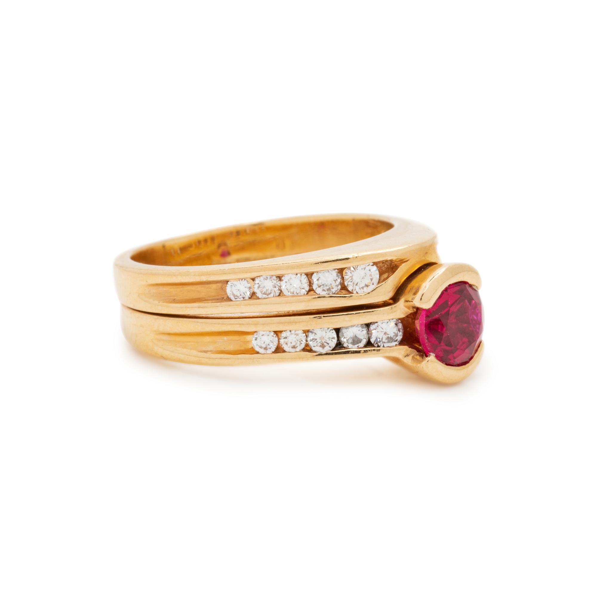 JOHN ATENCIO, RUBY AND DIAMOND RING