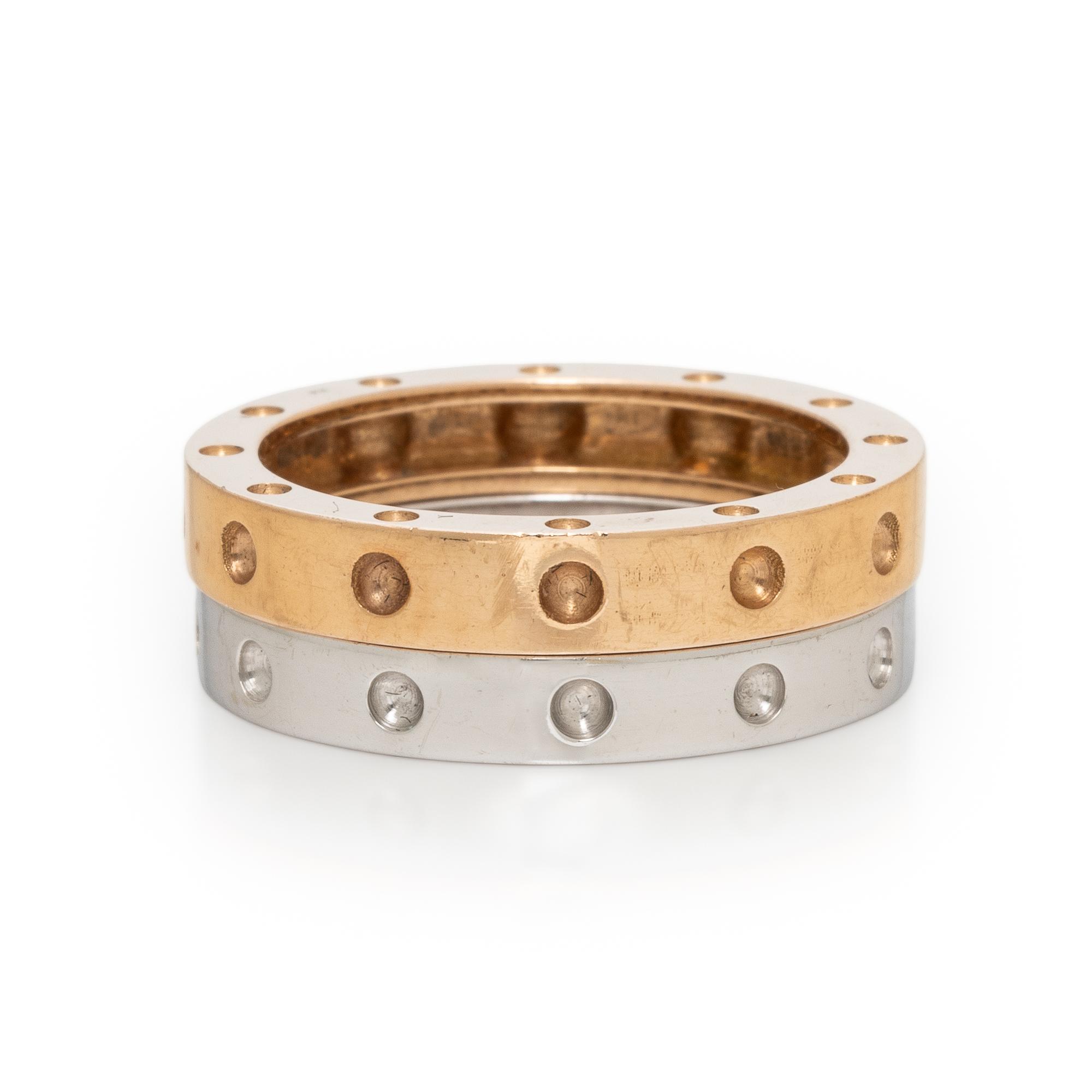 Roberto Coin, Pair of White and Yellow Gold Rings