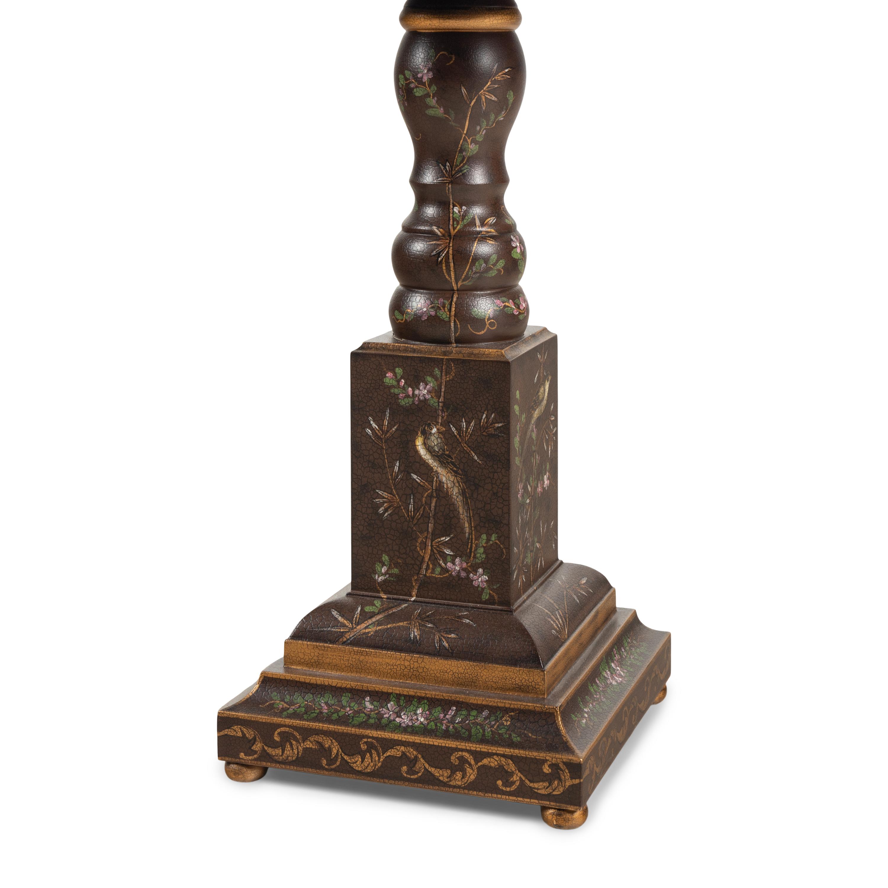 A Polychrome Painted Lamp Table