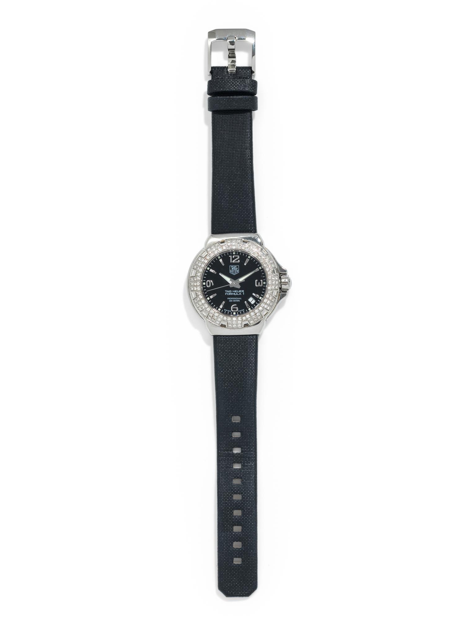TAG HEUER, STAINLESS STEEL AND DIAMOND 'FORMULA 1' WRISTWATCH
