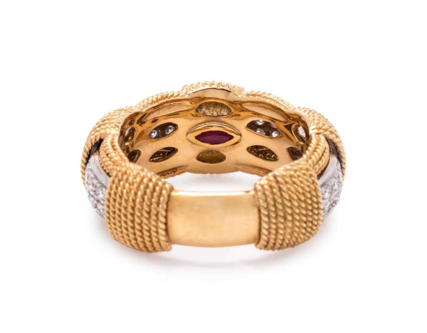 ROBERTO COIN, BICOLOR GOLD AND DIAMOND 'APPASSIONATA' RING