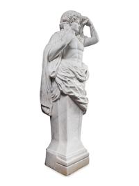 A Set of Four Monumental Carved Marble Garden Herms Allegorical of the Four Seasons