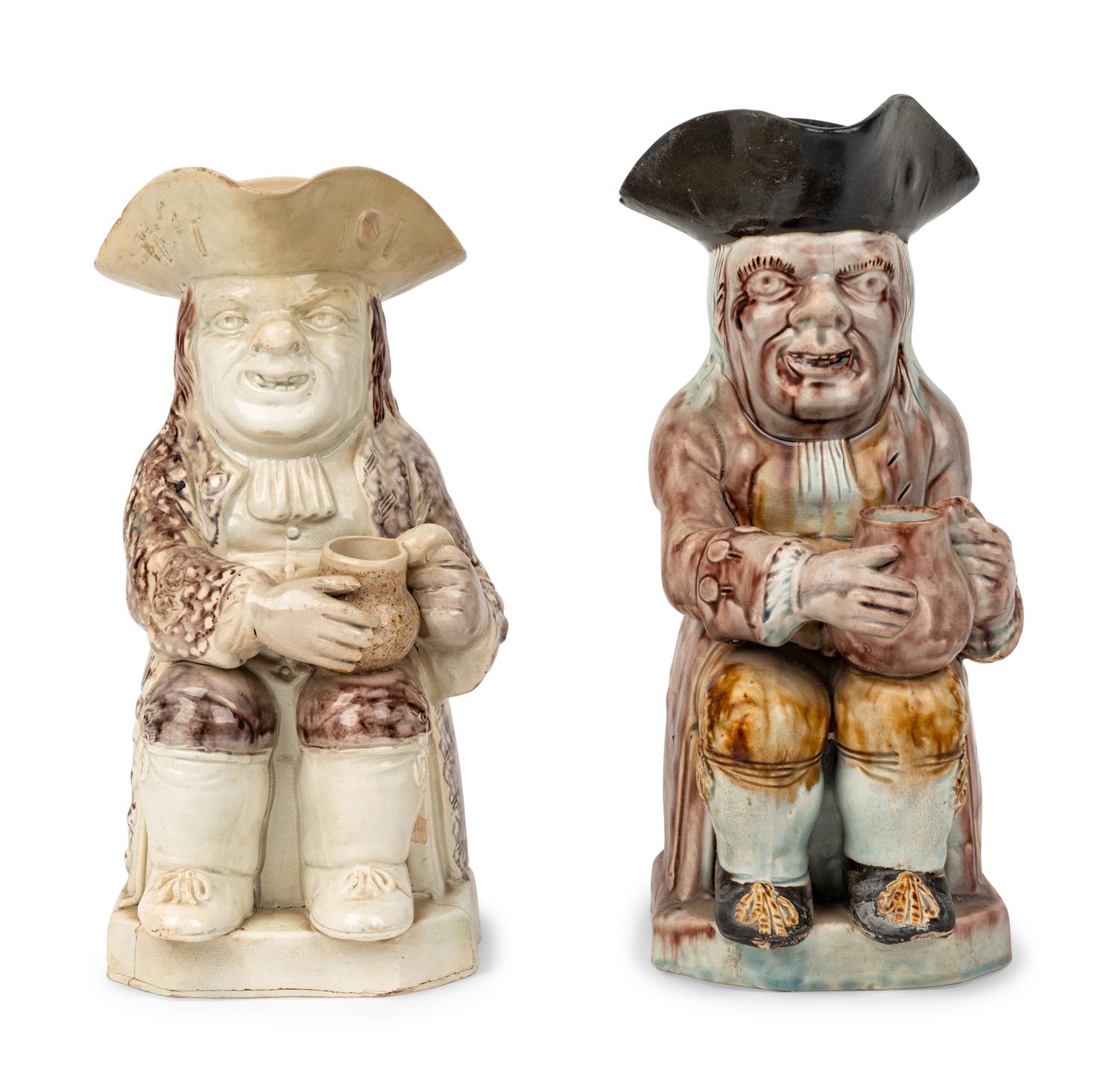 A Ralph Wood-Type Long Face Toby Jug and Another Toby Jug