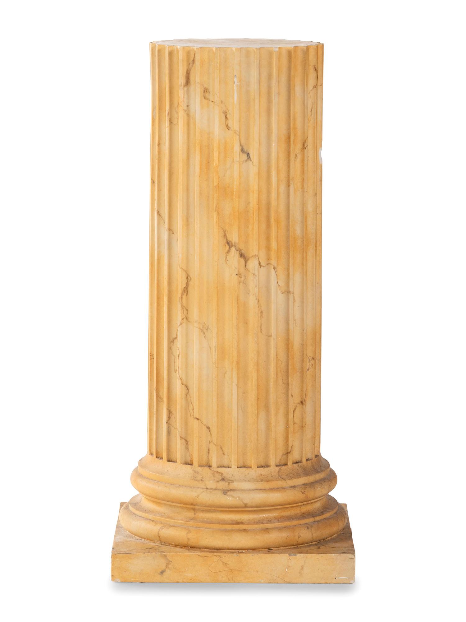 A Faux Marble Columnar Pedestal