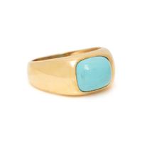 COLLECTION OF YELLOW GOLD AND BLUE STONE JEWELRY