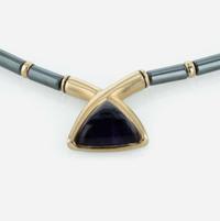 Two Yellow Gold and Gemstone Necklaces