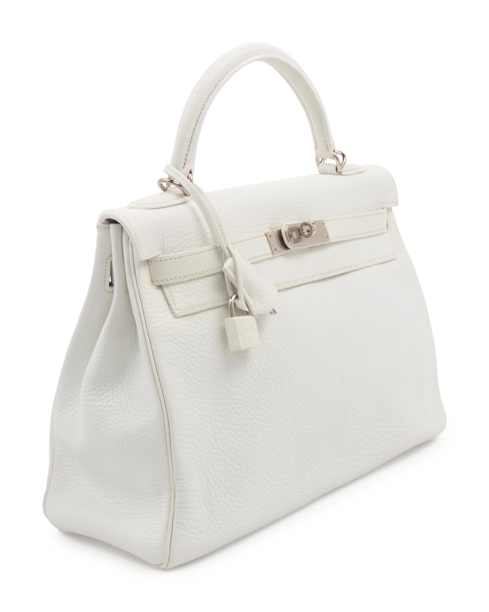Hermès White Leather 32cm Kelly Bag, 2004