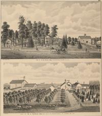 Printed City Views and Farm Scenes of Bloomingdale and Dupage County, Ill. N.p.: N.d. 23 x 21 In. Matted and framed.