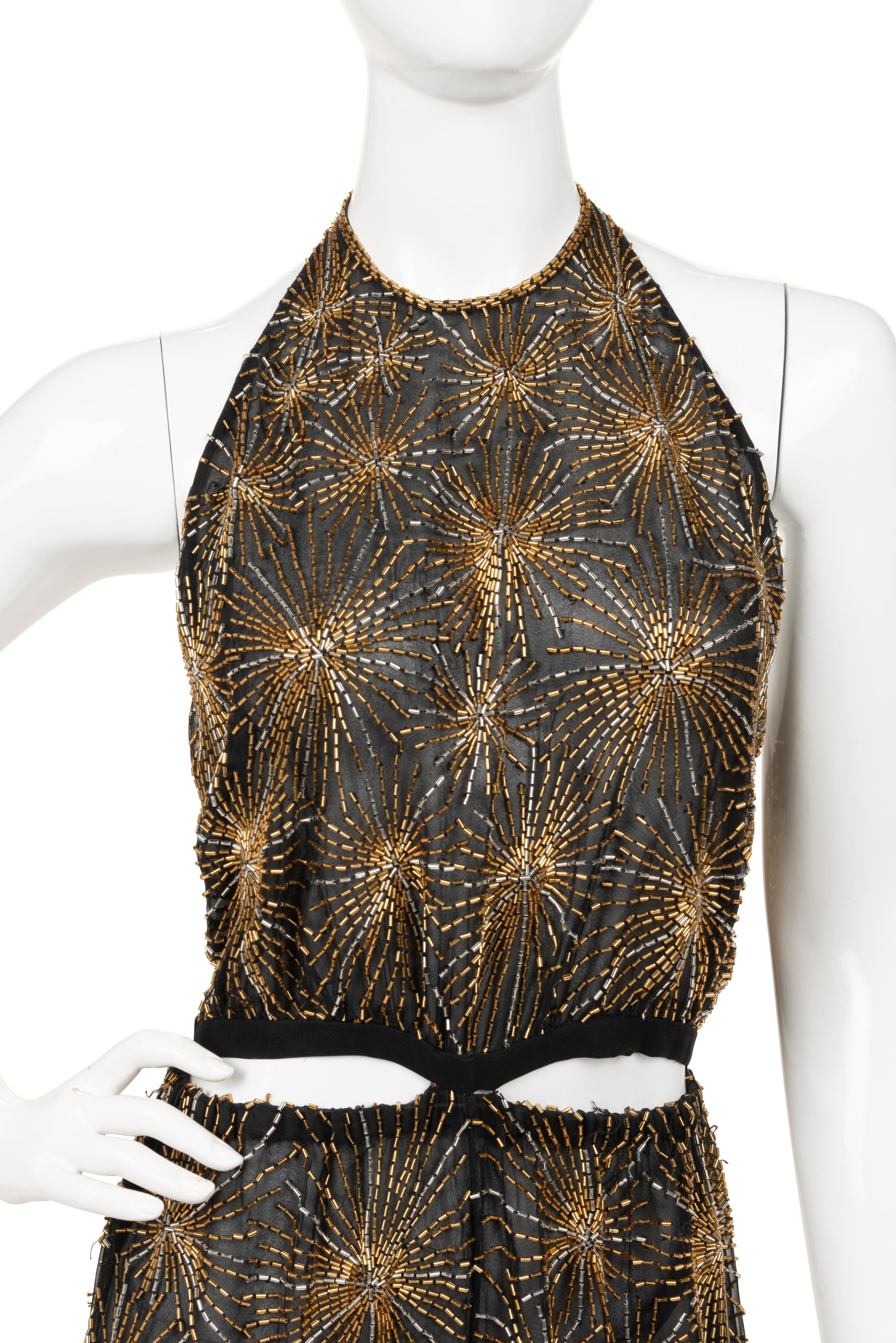 Halston Embellished Chiffon Pant Ensemble, Firework Collection, Fall/Winter 1980