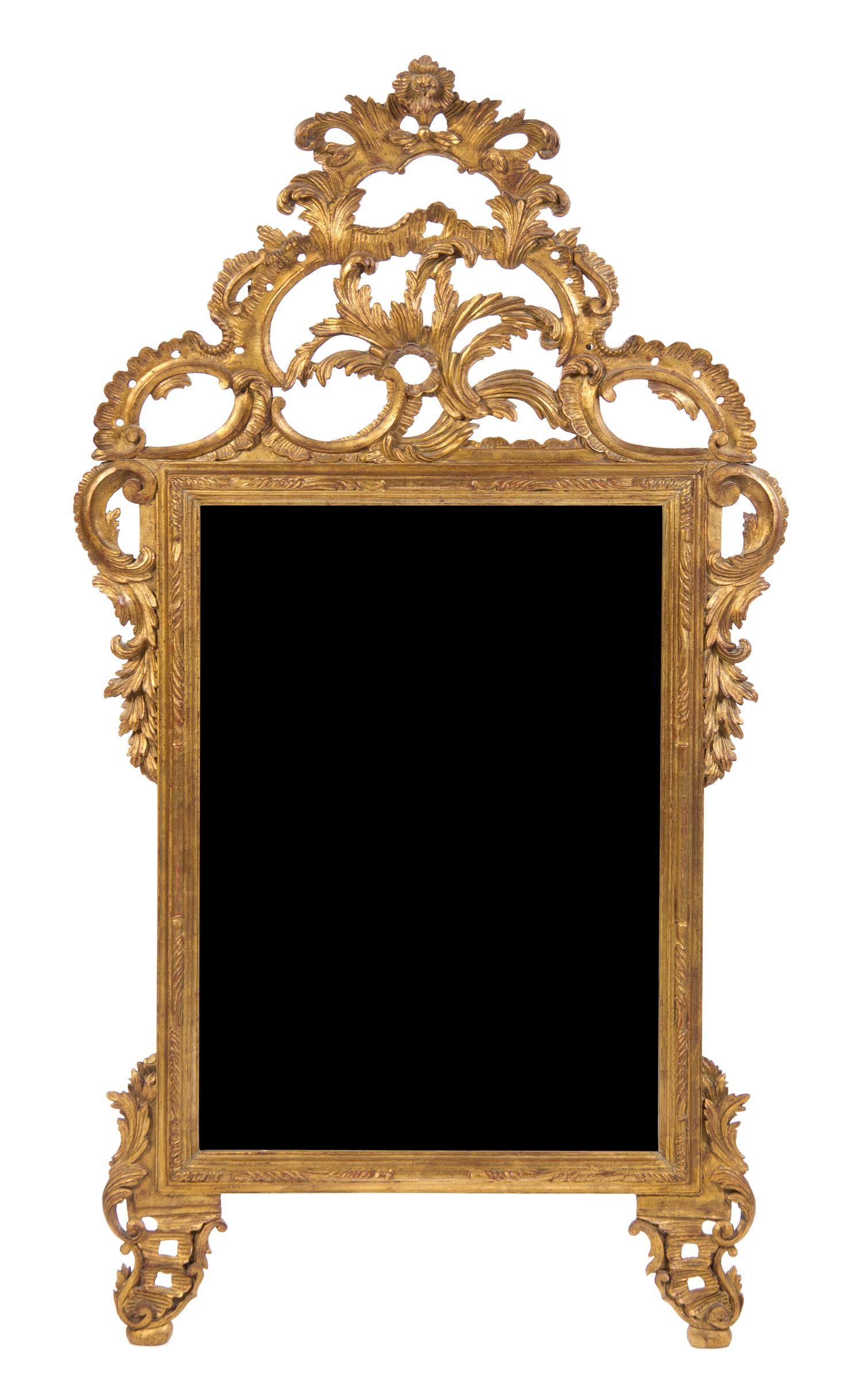 An Italian Giltwood Pier Mirror, Height 64 x width 34 inches.