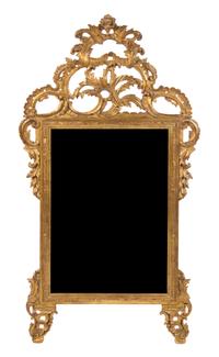 An Italian Giltwood Pier Mirror, Height 64 x width 34 inches.