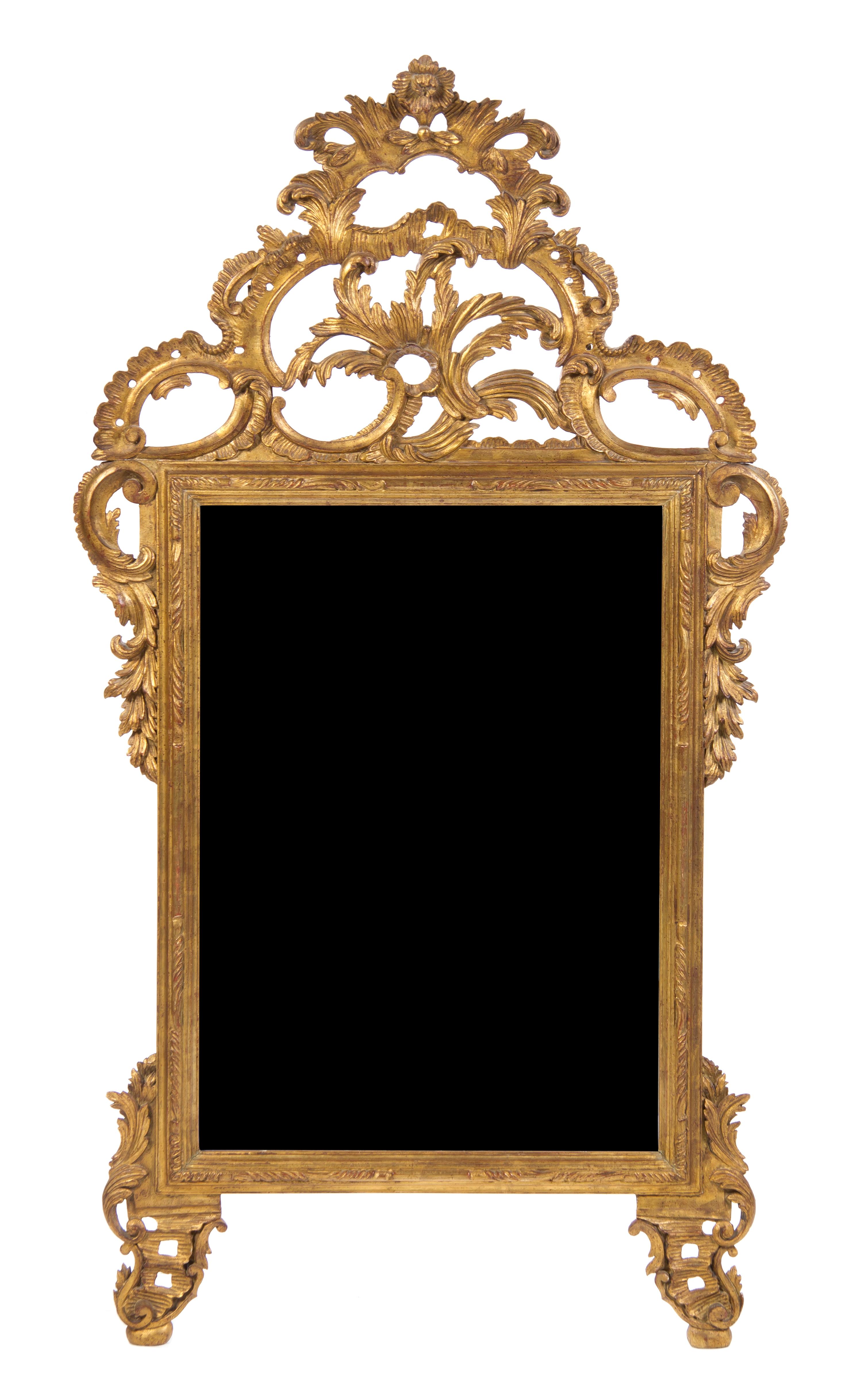 An Italian Giltwood Pier Mirror, Height 64 x width 34 inches.