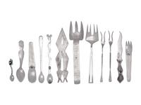 A Collection of Mexican and American Southwestern Silver Flatware Articles