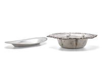 A Sterling Silver Bowl and Oval Tray