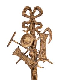 A Pair of Louis XVI Style Giltwood Three-Light Sconces