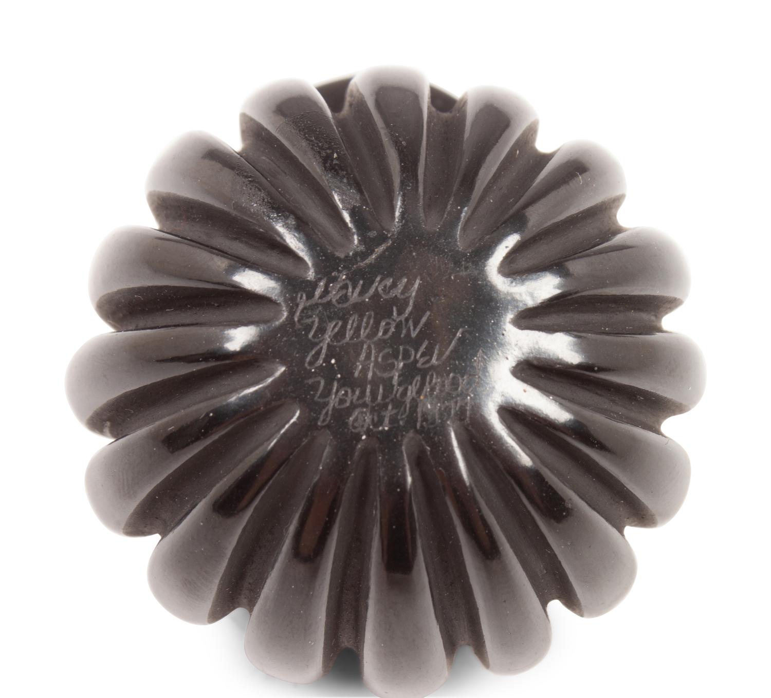Miniature Lidded Blackware Melon Jar