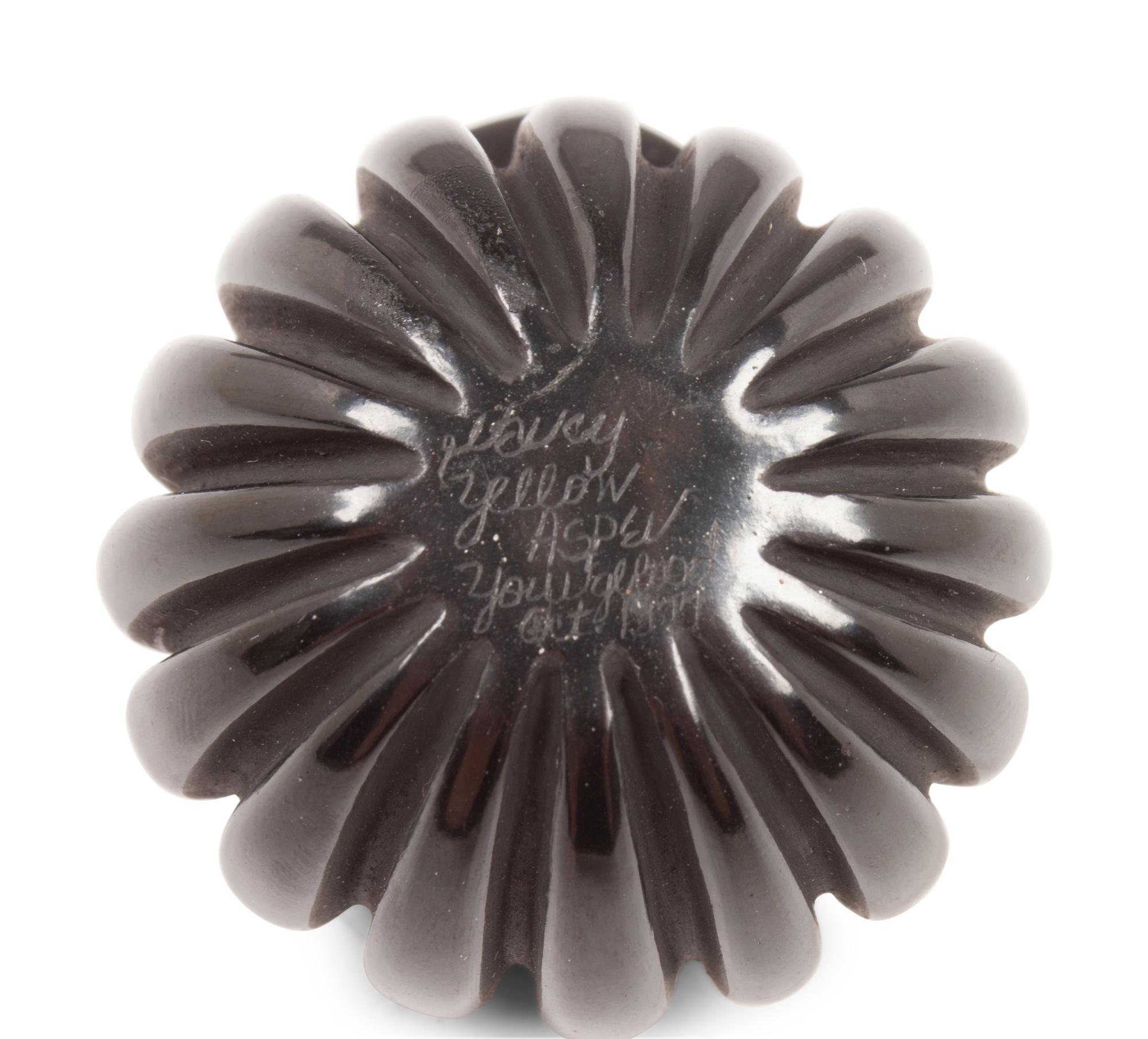 Miniature Lidded Blackware Melon Jar