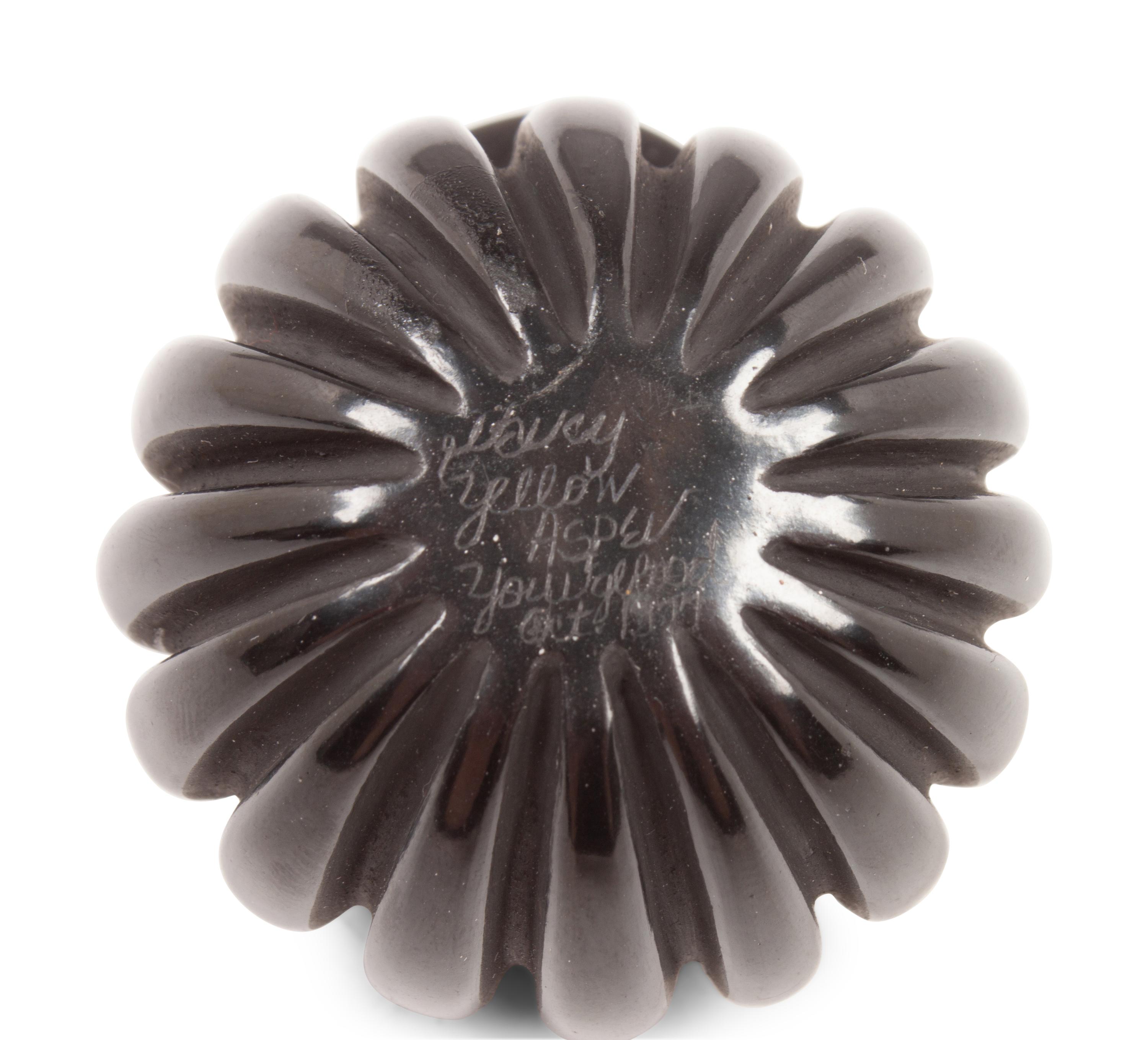 Miniature Lidded Blackware Melon Jar
