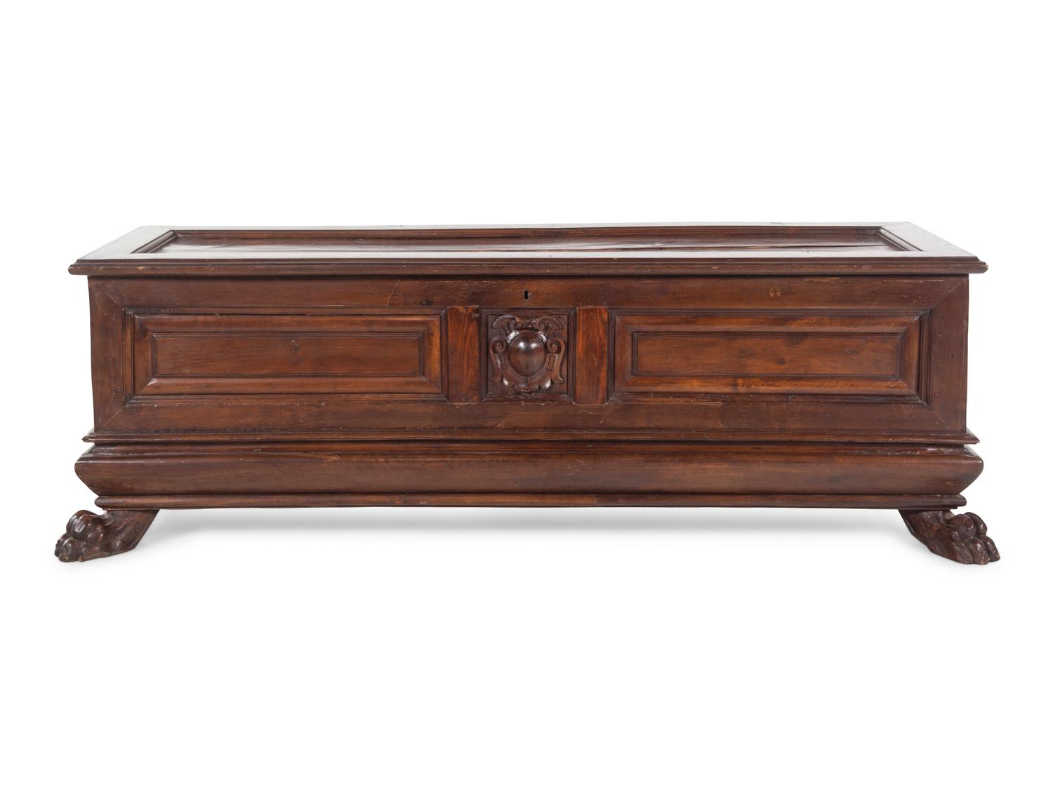 An Italian Walnut Cassone