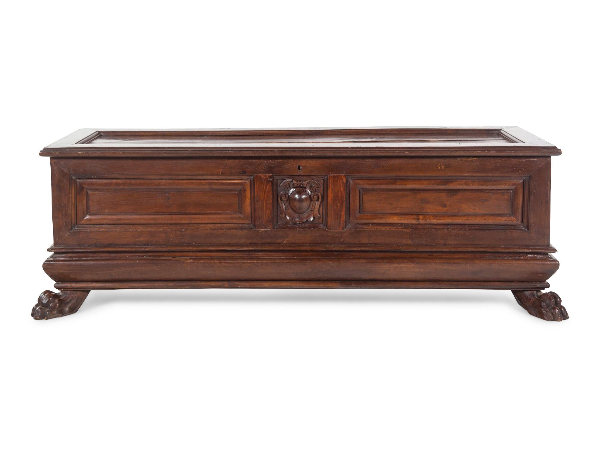 An Italian Walnut Cassone