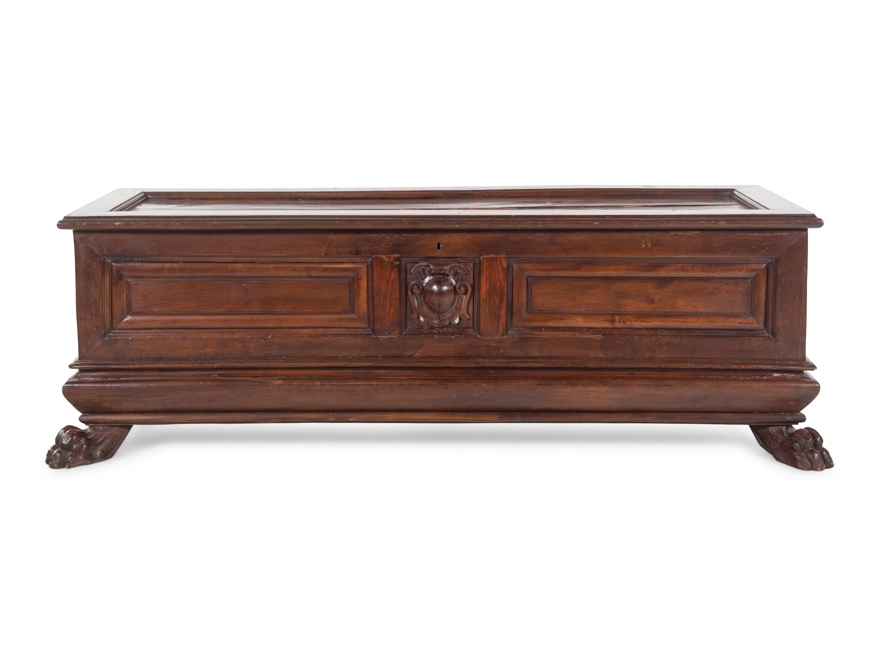 An Italian Walnut Cassone
