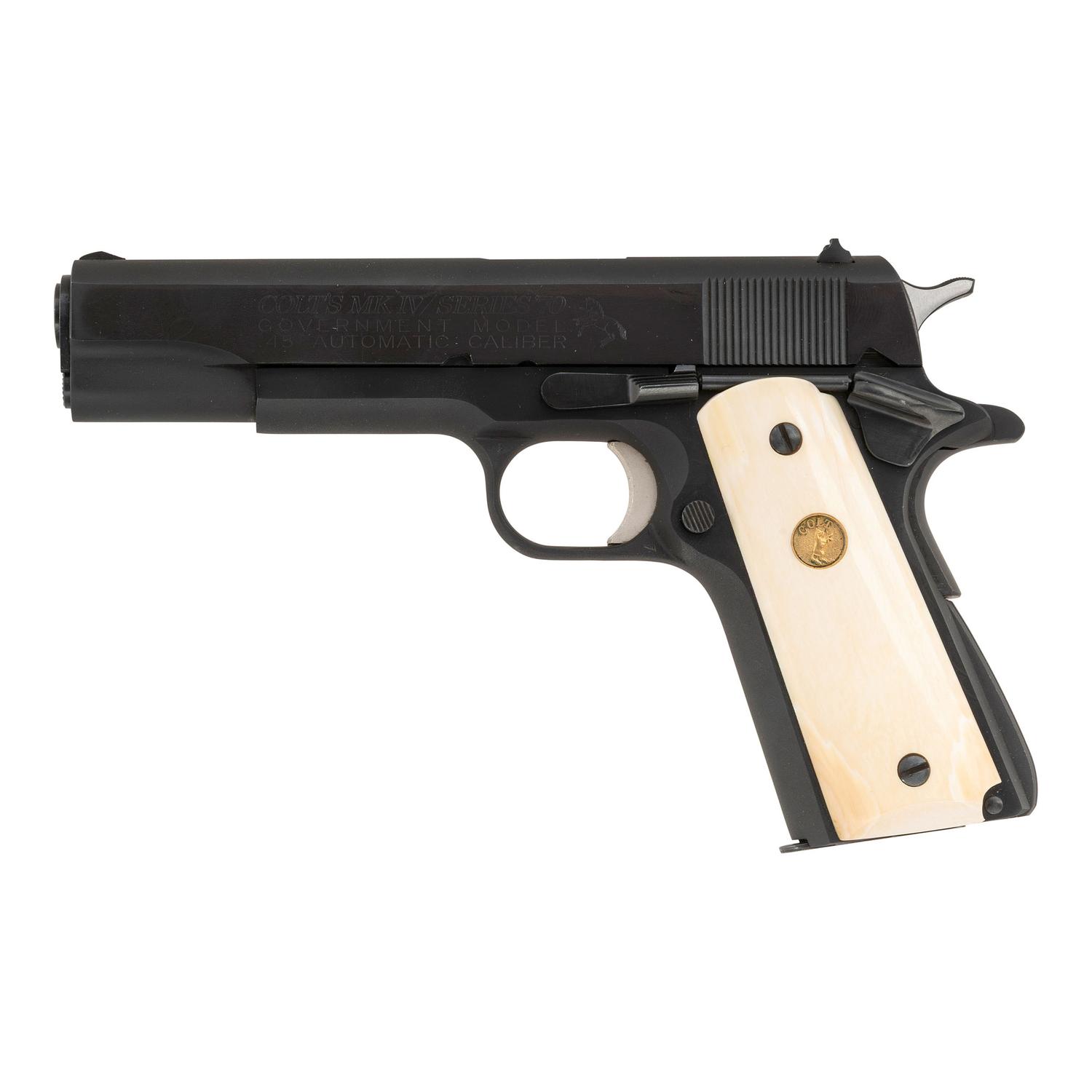 **Colt MkIV Series 70 Government Model Pistol in Factory Box with Extra Grips