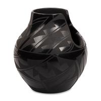 Blackware Pottery Vase, with Cutout