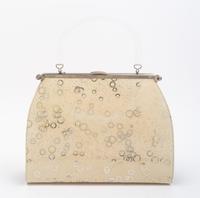 A Black Patent Three Way Reversible Handbag, 12.5" x 9" x 3.5".
