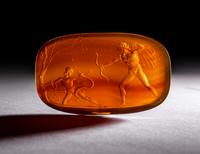 A Neoclassical Carnelian Intaglio with Erichthonius Saving His Son from a Snake
