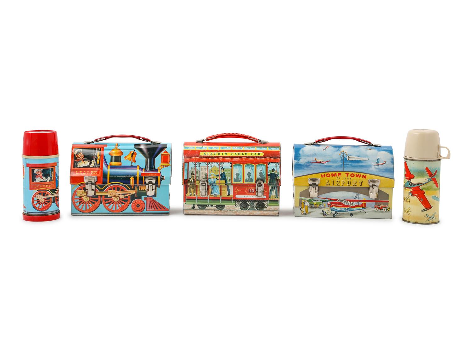 Three Transportation-Themed Lunch Boxes
