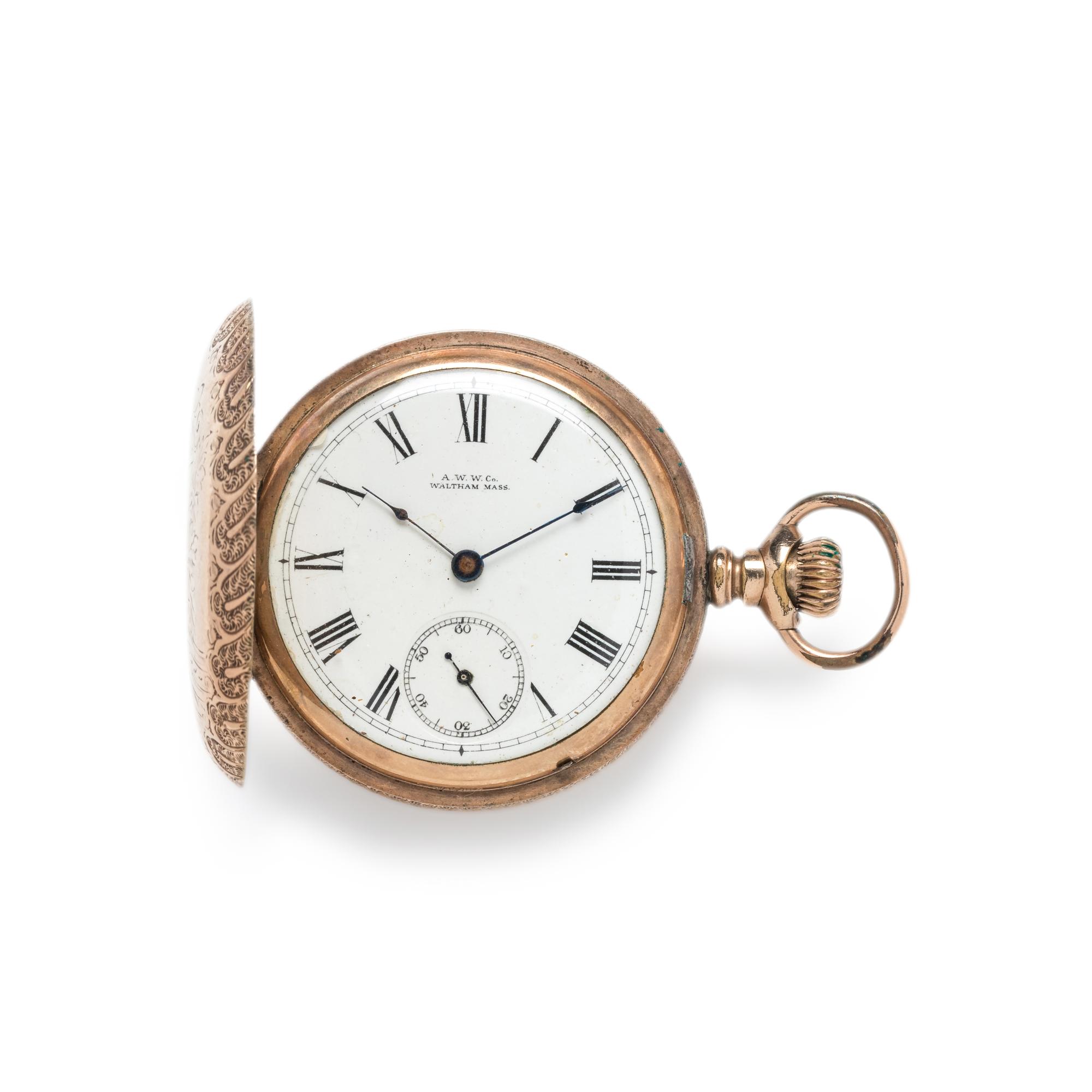 WALTHAM, GOLD-FILLED HUNTER CASE POCKET WATCH