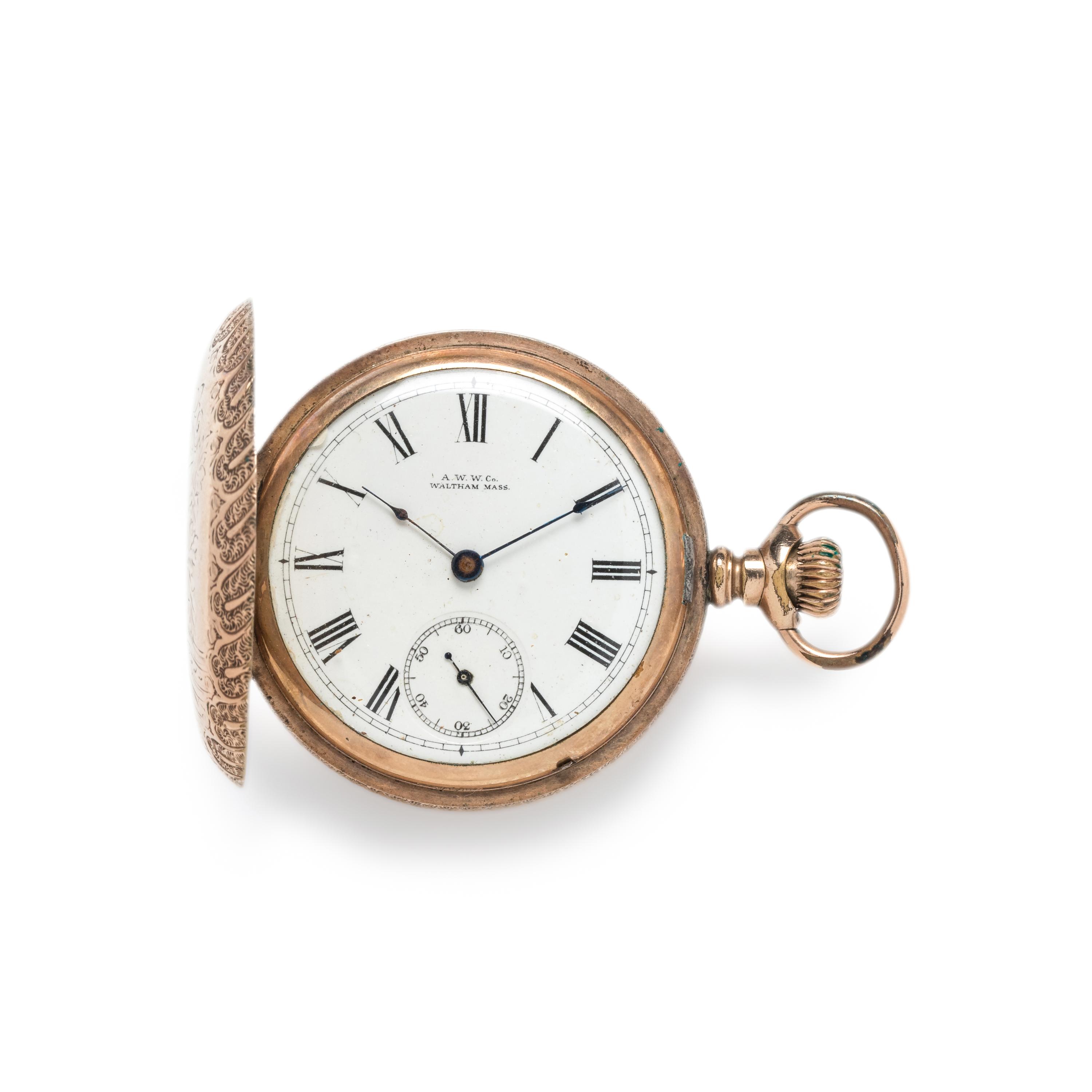 WALTHAM, GOLD-FILLED HUNTER CASE POCKET WATCH