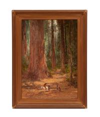 Indian on Horseback Amongst Sequoias