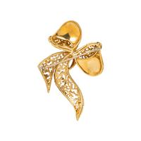YELLOW GOLD BOW BROOCH AND CHAIN NECKLACE