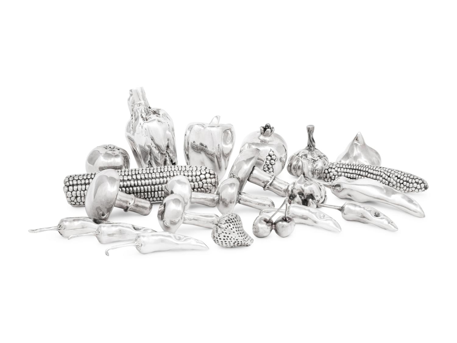 A Group of Twenty-One Israeli Silver Table Ornaments