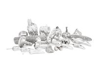 A Group of Twenty-One Israeli Silver Table Ornaments