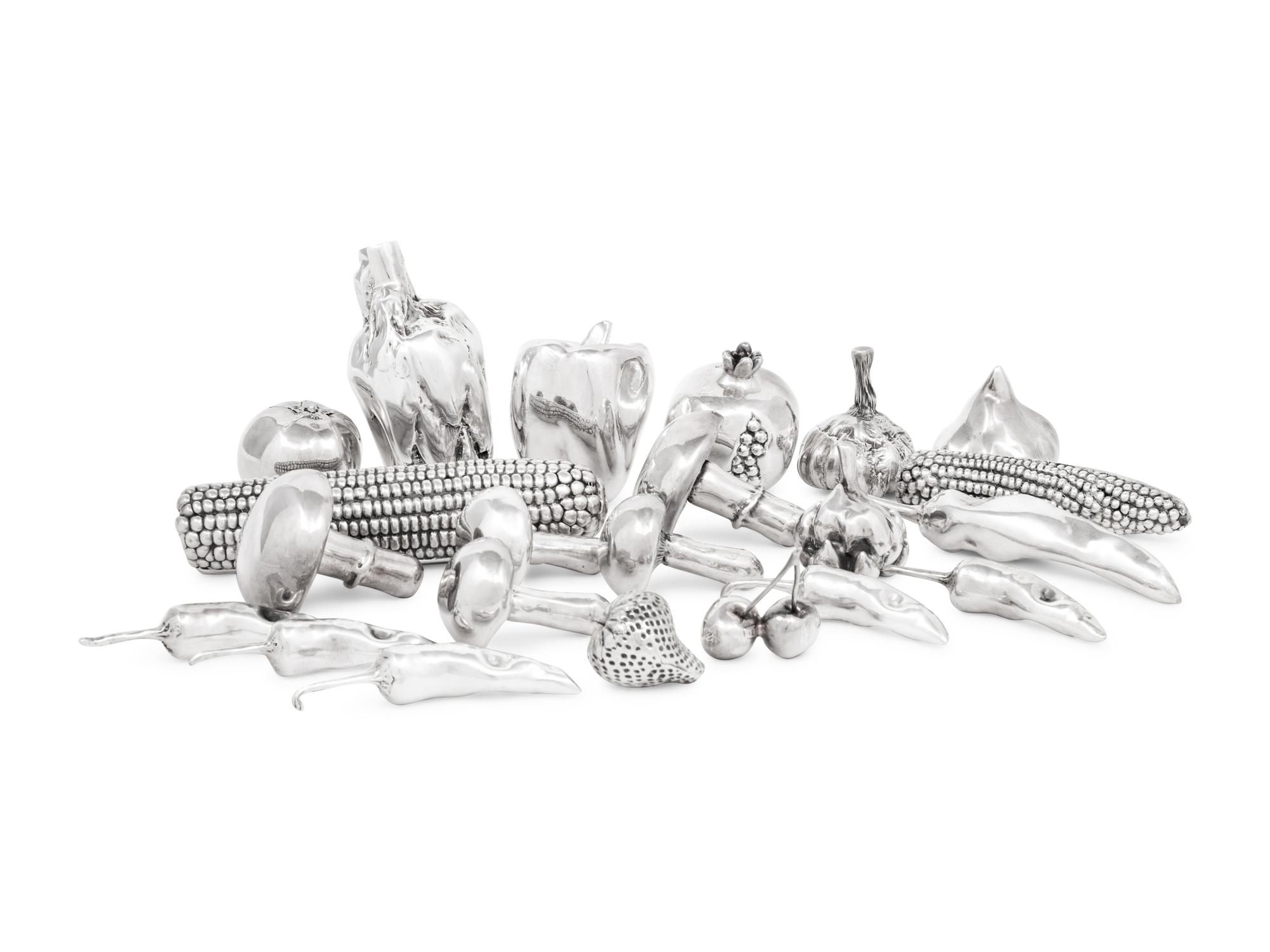A Group of Twenty-One Israeli Silver Table Ornaments