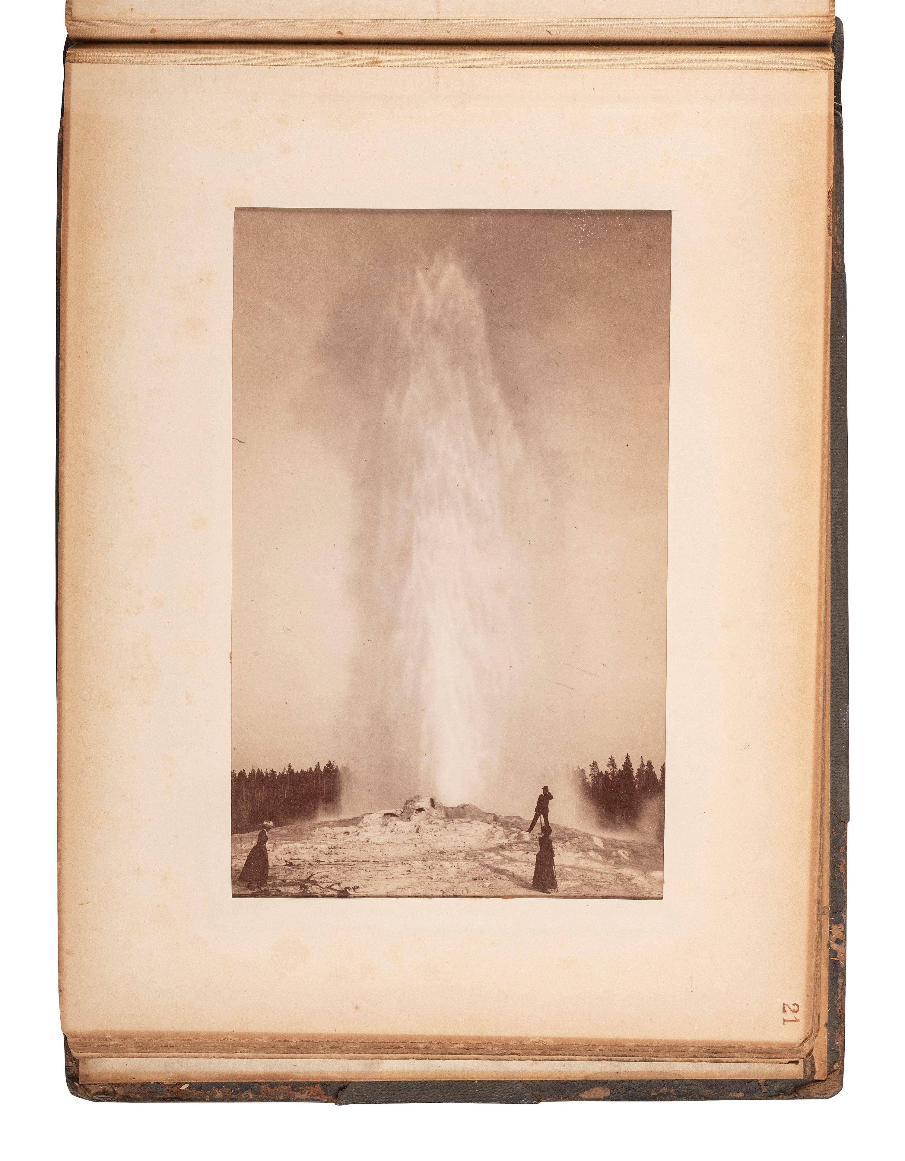 [WESTERN AMERICANA]. HAYNES, F. Jay (1853-1921), photographer. Album containing 24 photographs of Yellowstone National Park. St. Paul, MN.