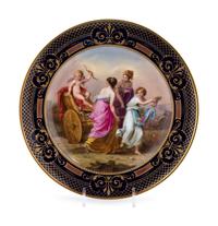 A Vienna Painted and Parcel Gilt Porcelain Cabinet Plate