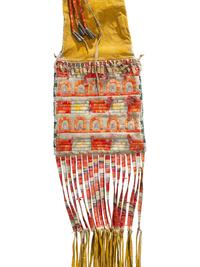 Sioux Quilled Hide Tobacco Bag, with Horse Tracks