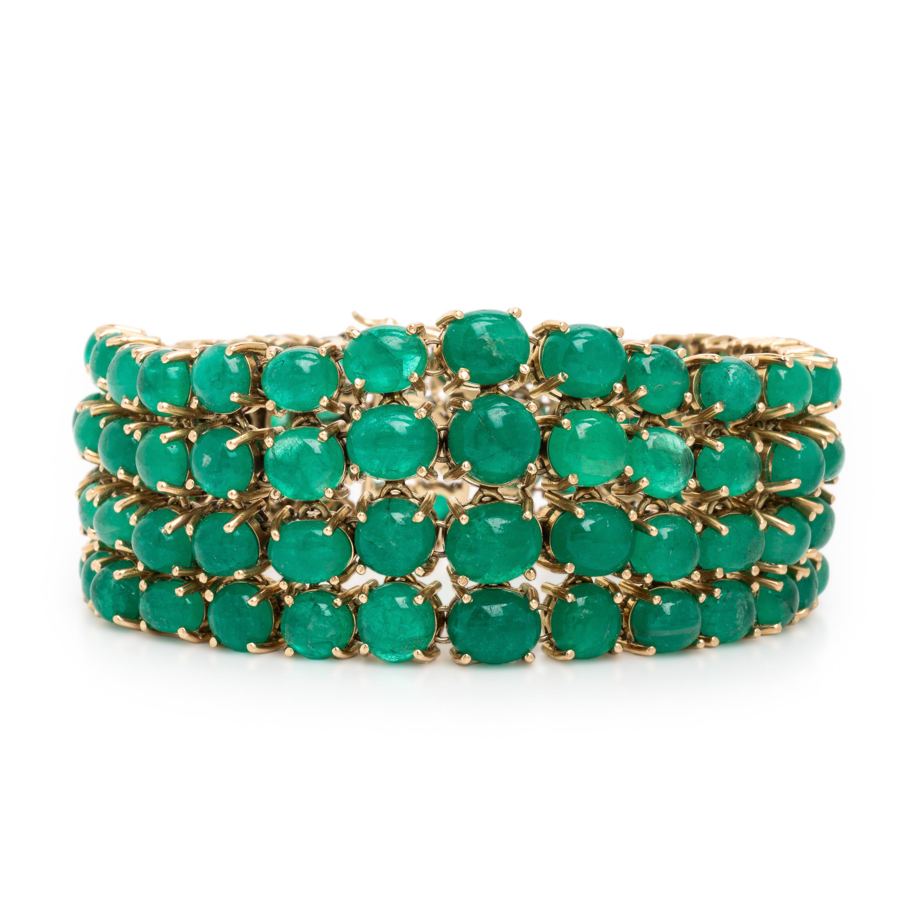 Emerald and Yellow Gold Bracelet