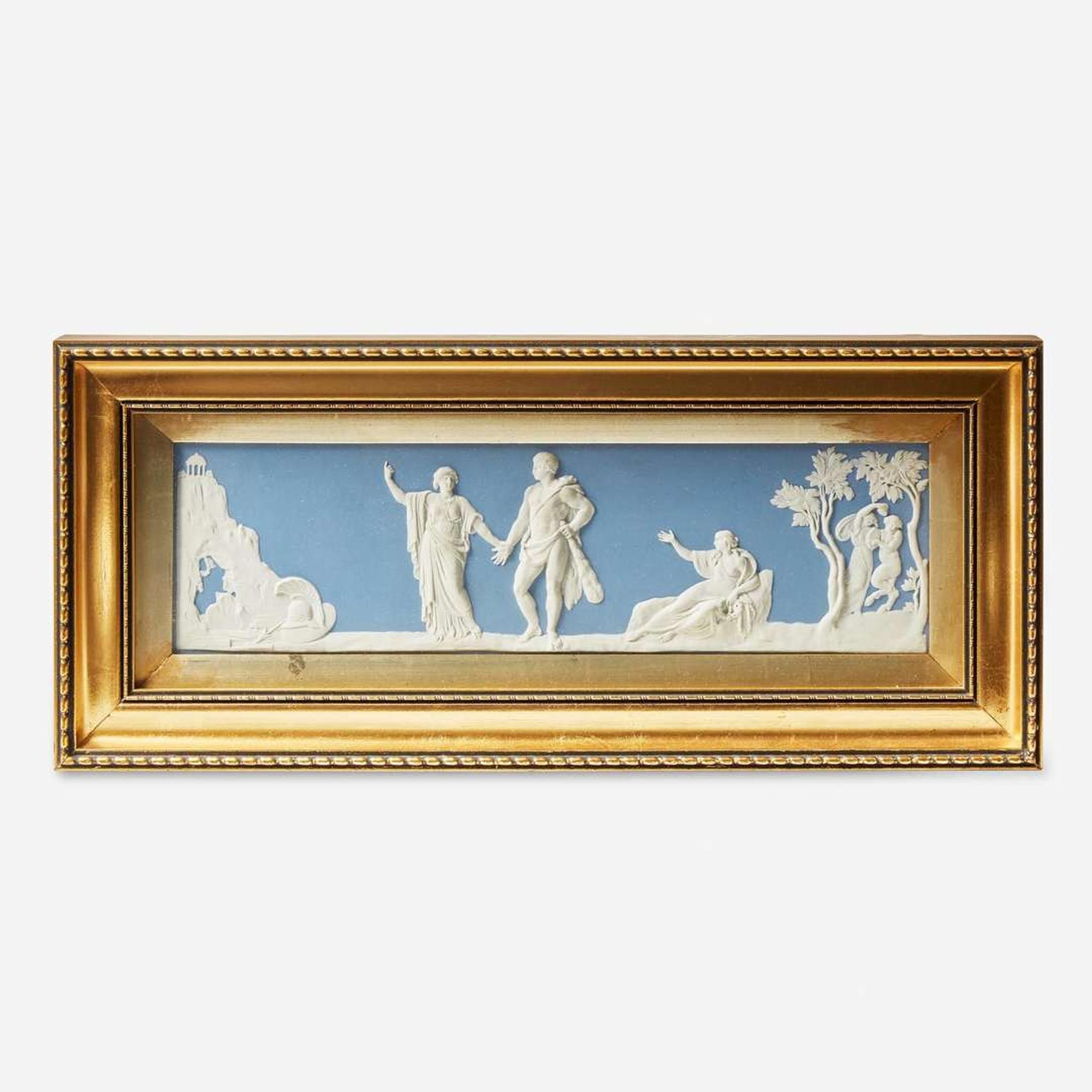 An assorted group of four Wedgwood jasperware plaques England, 19th / 20th century